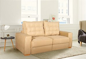 SOFA ITAPEVA LIGTH - RETRÁTIL E RECLINÁVEL - VELUDO CARAMELO - 1,94 DE LARGURA