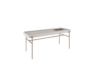 MESA DE CENTRO BETHA MENOR - 120X50X43 COM METAL COBRE