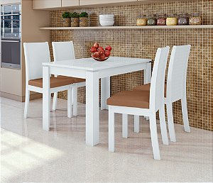 Conjunto de mesa Coruripe com 4 cadeiras plásticas sem braço