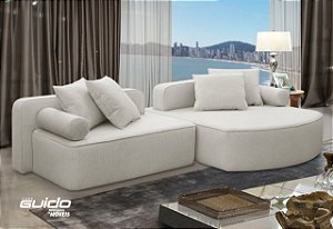 SOFA 4L 1043 COM CHAISE 2,80MT TECIDO 726 LINHO - BEGE