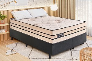 COLCHAO NEW VIP D26 193X203X31 MOLAS ENSACADAS - PRETO/BEGE
