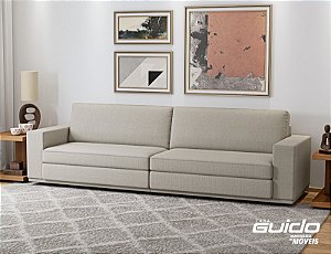 SOFA 4L SOLLUS 2,42MT BI-PARTIDO TECIDO 9897 RUSTIC - NATURAL