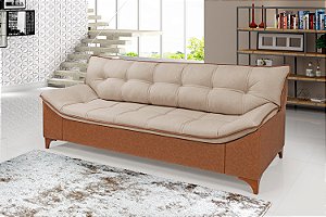 SOFA 3L VERONA 2,26MT PES MADEIRA TECIDO 201/856 CREME MARROM - LINHO