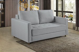 SOFA CAMA BELIZE 1,60MT TECIDO LAUT 03 - LINHO CINZA CLARO