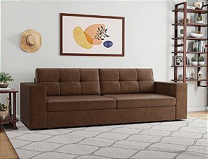 SOFA 3L CAYMAN 2,10M 2 ASSENTOS DE 85 TECIDO 9917 COURINO - MARROM