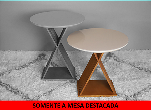 MESA LATERAL LIU 550X580 VIDDRO CHAMPAGNE - NOCE (SOMENET A MESA DESTACADA)