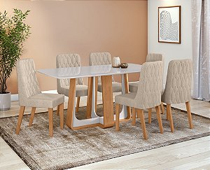 CJ MESA LOPAS SINTONIA C/6 CD LUAR VD OFF./AMD TC LINHO BEGE