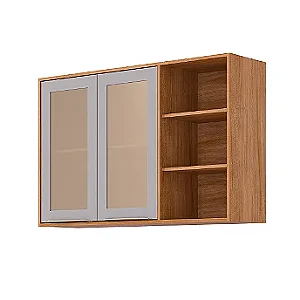 ARMARIO MGM BRILHANTE AEREO 2P 1200 ./CINAMOMO/PLATINA