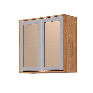 ARMARIO MGM BRILHANTE AEREO 2P 800 ./CINAMOMO/PLATINA