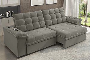 SOFA 3L BESTHOUSE PARMA SLIM RET/REC 2,30MT C/USB VEL ./CAST