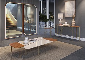 ESPELHO RUDNICK JOY 2,10X1,10 ESQUERDO C/LED ./NATURE