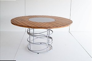 MESA ALUMI ORBE 1,60MT DIAM. TP GIR ALUM.CAST ./SILVER