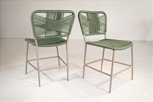 CADEIRA ALUMI HERA CR 6MM BEGE ./VERDE MENTA ./BG