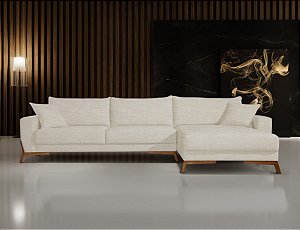 SOFA 5L BIANCHI IMPERIO C/CHAISE BR L/DIR 2,90M TC K187 ./BG