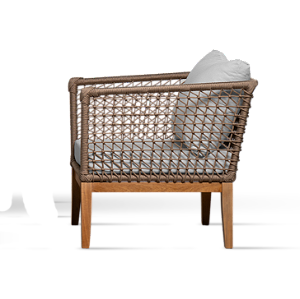 POLTRONA BERTOLI TULIPA 4 CORDA RAMI TC CHINO ./GELO