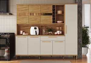 KIT COZINHA RONIPA TOURIGA 2,20MT ./AMENDOA./OFF WHITE