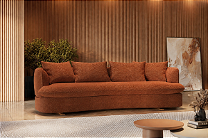 SOFA 4L BIANCHI LAKE 2,05MT TEC A 1044 LINHO ./TERRACOTA