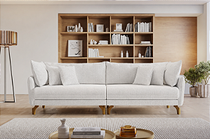 SOFA 4L BIANCHI GOLD 2,56MT TC C 3085 VEL ./CRU
