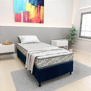 UNIBOX SOLTEIRO BREARE 88X188X5 ESTAMPA FLORADA C/PILLOW EST. BR/AZ