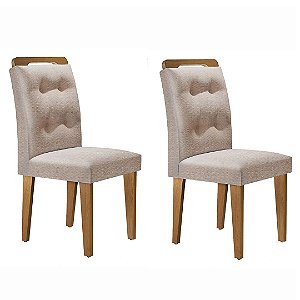 CADEIRA IMPERATRIZ TECIDO RUSTICO ./LINHO  (2 UNIDADES)