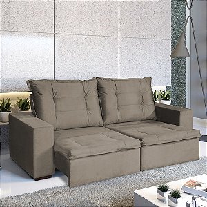 SOFA 3L ARIEL RETRÁTIL / RECLINÁVEL  2.12M VELUDO LIGHT/MARROM