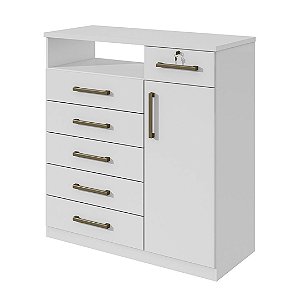 COMODA DA VINCI 6 GAVETAS C/ SAPATEIRA ./BRANCA