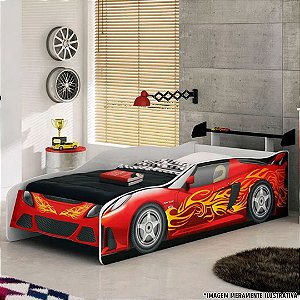 CAMA INFANTIL CARRO SPORT CAR 8072 ./VERMELHO /PRETO