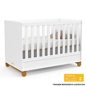 BERÇO MINICAMA ZUPY LAQUEADO ECO WOOD ./BRANCO SOFT