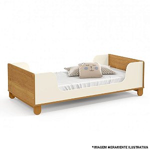 MINI CAMA ZUPY LAQUEADA ECO WOOD ./FREIJO/OFF WHITE