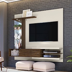 PAINEL BANCADA FRIZZ SUPREME 1,82M -  (Para TV's até 55" - com LED) ./OFF WHITE/SAVANA