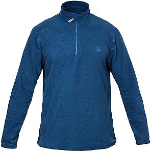 Blusa Curtlo 1/2 Zip Thermo Fleece Masculino - Azul