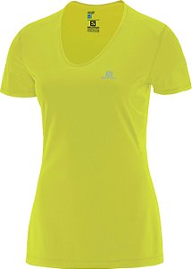 Camiseta Salomon Comet SS Feminino - Amarelo Limão