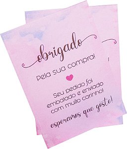 Cartão de Agradecimento Obrigado 9x10cm