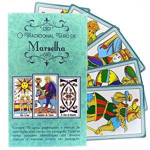 O Tradicional Tarot Marselha 78 Cartas Plastificadas e Manual