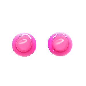 Brinco Pastilha Resina Rosa Grande
