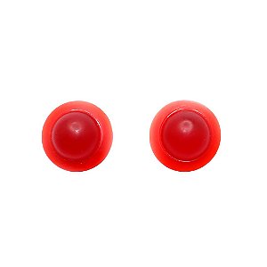 Brinco Pastilha Resina Vermelho Grande