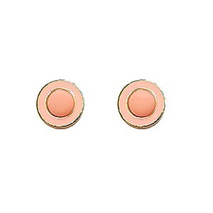 Brinco Botão Esmaltado Rosa Seco