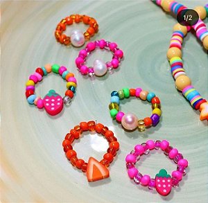 Anel Beads Pérola Colorful