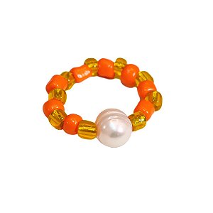 Anel Beads Pérola Orange