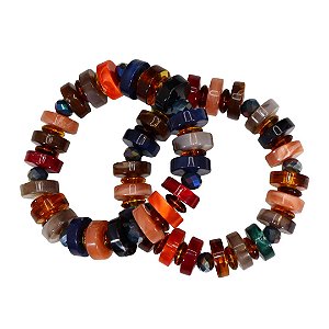 Pulseiras Discos Resina Cores