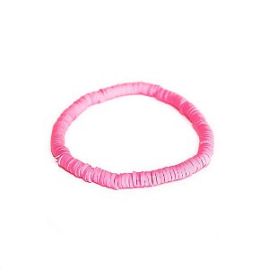 Pulseira Emborrachado Disco Rosa