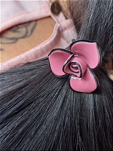 Liga Para Cabelo Flor Rosa Fechado
