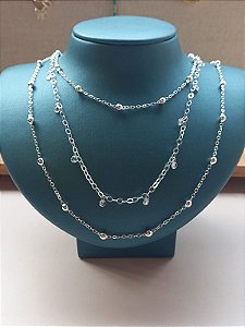Colar Trio Esferas Prata