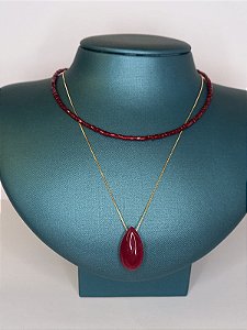 Colar Cristais Marsala