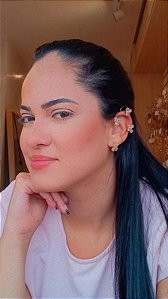 Brinco Ear Cuff Borboletas Dourado Assimétrico Cristal