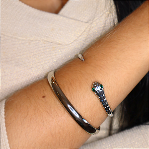 Bracelete Liso Ródio Branco