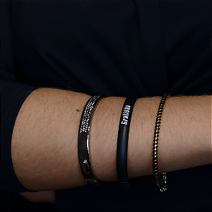 Bracelete Gratidão Aço Fosco