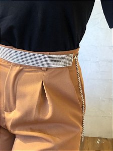 Cinto Manta M  Strass Prata