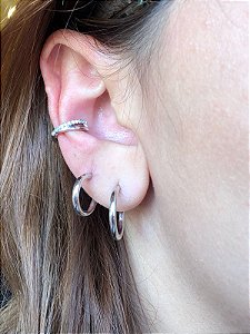 Piercing Fake Strass Prata