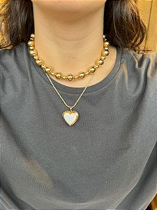 Colar Esferas Dourado